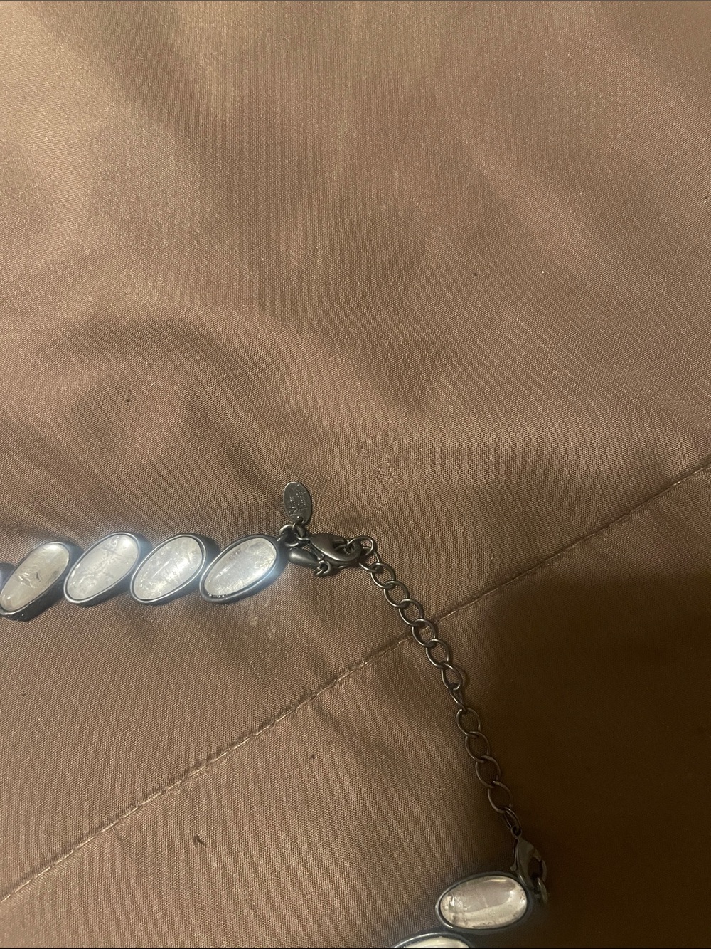 Kiam Family necklace, Elegant White Clear Statement Necklace - Picture 3 of 5